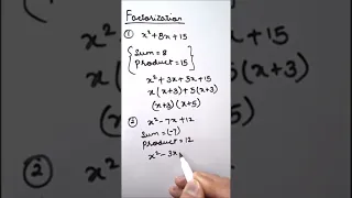 How to Factorize a Quadratic Equation / Quadratic Equation Factorization / Factorization / #shorts