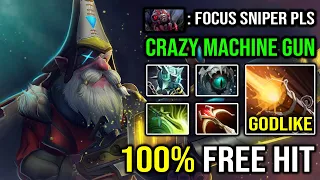 That's WHY You Can't Let Sniper Free Hit - 100% Machine Gun Craziest 73K Dmg Skadi + Butterfly DotA