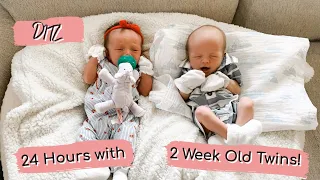 Day in the Life | 24 Hours with 2 Week Old Newborn Twins #DITL