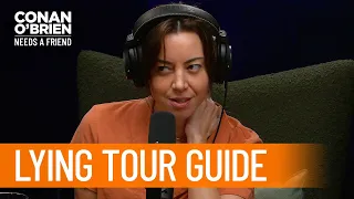 Aubrey Plaza Constantly Lied As A 30 Rock Tour Guide | Conan O'Brien Needs A Friend