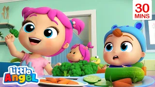 Eat Your Vegetables + More Flavor Songs| Little Angel Kids Songs & Nursery Rhymes