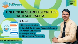 SciSpace | Best AI Tool for Literature Review, Paraphrasing & AI detections | Lec. 117 | Dr. Naveed