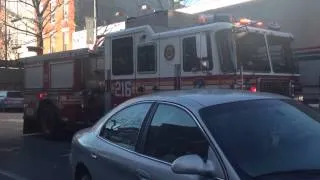 FDNY - Engine 216 Responding in-between Two lane Traffic