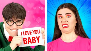 TYPES OF CRAZY BOYFRIENDS || Popular VS Nerd! Relationship Struggles At School By 123 GO! BOYS