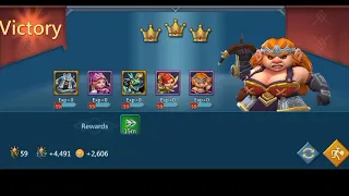 Lords Mobile Hero Stage Elite 7 9 using Level 59 Heroes