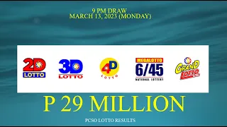 Lotto Results March 13, 2023 | Mga Kaswerte