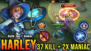 37 Kills + 2x MANIAC! Killing Machine Harley with LifeSteal Build - Build Top 1 Global Harley ~ MLBB