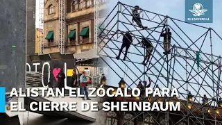 Alistan el Zócalo para cierre de campaña de Sheinbaum  sin plantón ni vallas