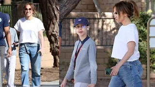 Jennifer Lopez Spotted With daughter Emme's Baseball Game in Los Angeles on Friday afternoon.