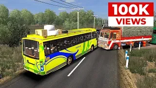 Ashok Leyland Bus Night Ride | Heavy Traffic | Euro Truck Simulator 2