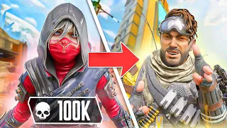 When A 100,000 Kills Wraith Main Tries Mirage... | Apex Legends Season 15