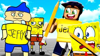 JEFFY & SPONGEBOB BECOME WHAT THEY DRAW IN ROBLOX?!