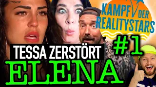 Kampf der Realitystars 2022: Elena RASTET AUS wegen GNTM-ZICKE Tessa! Jan Leyk eskaliert! Folge 1