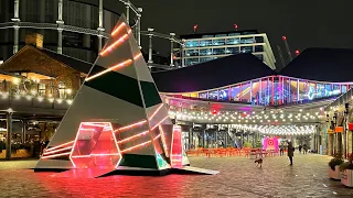 London King’s Cross Christmas Lights ✨ Coal Drops Yard Evening Walk 2021 [4K HDR]