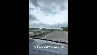 A plane stuck in the sky