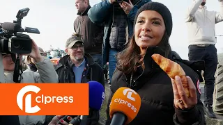 Karine Le Marchand avec les agriculteurs en colère sur l'A4 (29 janvier 2024, A4, France) [4K]