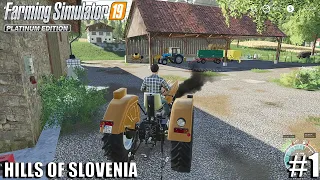 My FIRST DAY on the Farm | The Hills Of Slovenia | Farming Simulator19 | #1