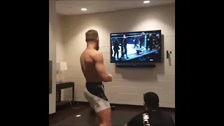 Conor McGregor's reaction to yoel Romero flying knee Knockout on Chris Weidman at UFC 205
