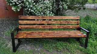 BUSINESS IDEA👍 Modern shop. DIY bench with backrest. Simple design with dimensions.