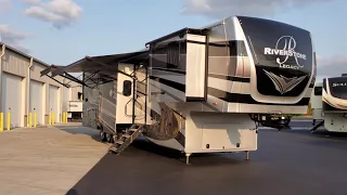 Luxury Fifth Wheel New 2021 Riverstone 42FSKG Front Kitchen Toy hauler @ Couchs RV Nation a RV Walk