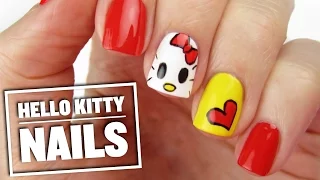 Cute Hello Kitty Nail Art Design