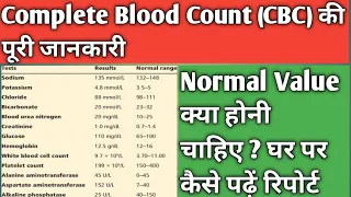 CBC(Complete Blood Count) क्या है| CBC की रिपोर्ट घर पर कैसे पढ़ें?|डॉक्टर के पास जाने की जरूरत नहीं
