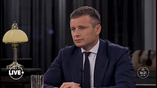 Міністр фінансів України Сергій Марченко у програмі "Live" для телеканалу KyivLive (25.08.2021)