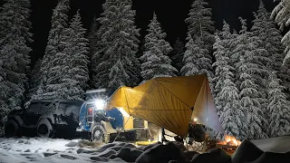 Camping In 7°F Blizzard Conditions