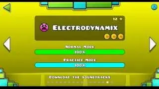 "Geometry Dash" level 15 - Electrodynamix (100%)