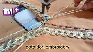 😲wow great ! Best Special embroidery tricks _ gota dori embroidery simple sewing machine tricks