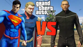 GTA 5 SUPERMAN AND HOMELANDER VS HANCOCK FIGHT! | gta 5 mods