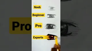 How to draw eyes (noob vs pro vs beginner vs Expert ) #shorts