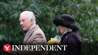 Watch again: Royals depart Christmas Day church service in Sandringham