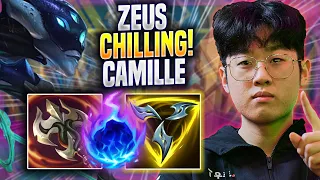 ZEUS CHILLING WITH CAMILLE! - T1 Zeus Plays Camille TOP vs Jayce! | Season 2023