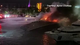 Investigators searching for cause behind massive blaze that consumed Marc Anthony's yacht