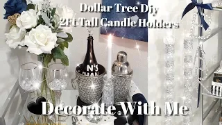 2020 Dollar Tree Diy 2ft Floor Candle Holders & Decorate With Me🖤