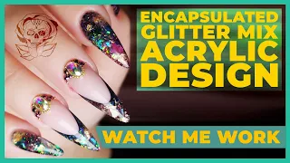 Encapsulated Glitter Mix Acrylic Design