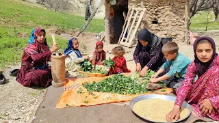 Cooking traditional and old food in the village