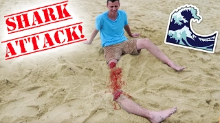 SHARK ATTACK BEACH PRANK!! - HOW TO PRANKS