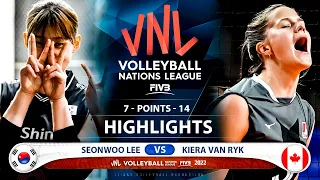 Seonwoo Lee vs Kiera Van Ryk | Korea vs Canada | Women's VNL 2022 (HD)