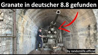 Verlassene deutsche Flugabwehrkanone "88" in einem Berg gefunden!