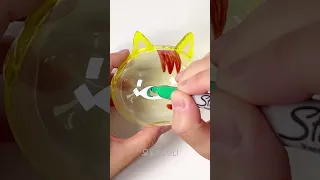 노란 고양이🐱테이프공 만들기 - DIY Yellow Cat Nano Tape Bubbles! #shorts