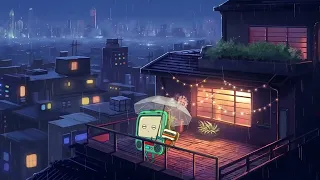 Peaceful Rainy Night on The Rooftop 🌧 lofi hip hop ~ Beats to relax study