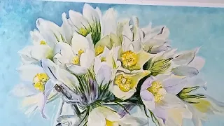 Авторская картина маслом - Подснежники| Author's oil painting - Snowdrops