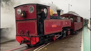 Welsh Highland Railway 100 - Russell leaves Porthmadog 23/6/2023