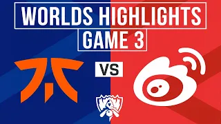 FNC vs WBG Highlights Game 3 | 2023 Worlds Swiss Round 5 | Fnatic vs WeiboGaming