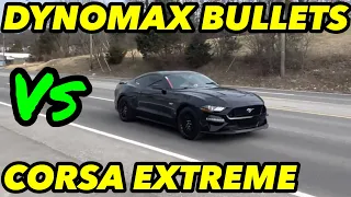 Ford Mustang GT 5.0L COYOTE V8: CORSA EXTREME Vs DYNOMAX RACE BULLETS!