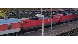 Doppeltraktion BR120 mit Autoreisezug