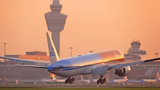 (4K) - Amsterdam Schiphol Airport - 18 Minutes of PlaneSpotting - 23 Landing and Takeoffs