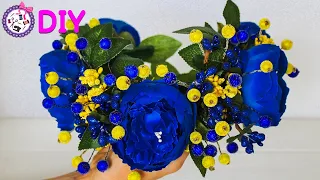 Український вінок з квітами/Украинский венок с цветами DIY МК